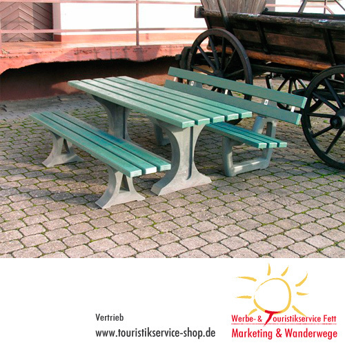 Bankgruppe Taunus light 2 m Recycling-Kunststoff bunt (Tisch, Bank mit Lehne, Bank ohne Lehne)