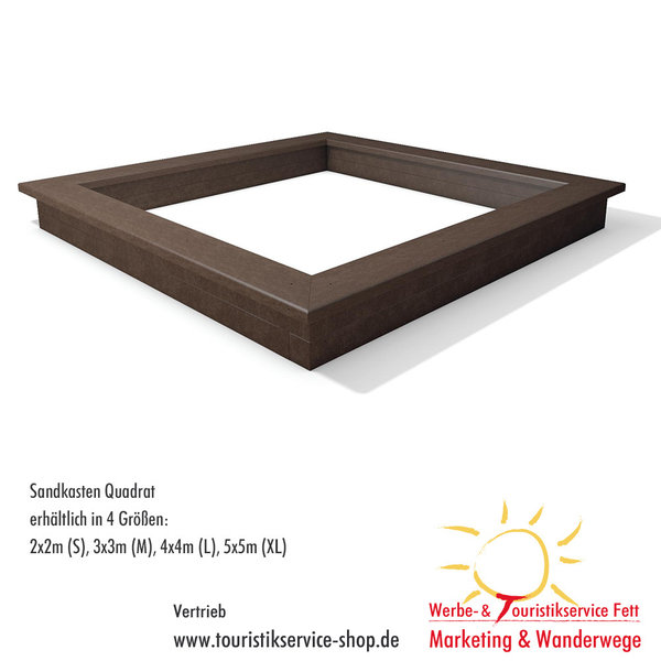 Kita Öko Sandkasten "Quadrat XL" - 5x5m Recycling-Kunststoff witterungsbeständig, splitterfrei