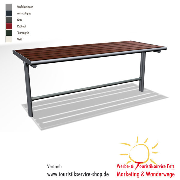 Tisch Parla / Tabula Style, Stahl/Recyclingkunststoff, Länge 1,80 m, Eingraben